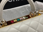 CC TRENDY 20CM WHITE LAMBSKIN GOLD HARDWARE