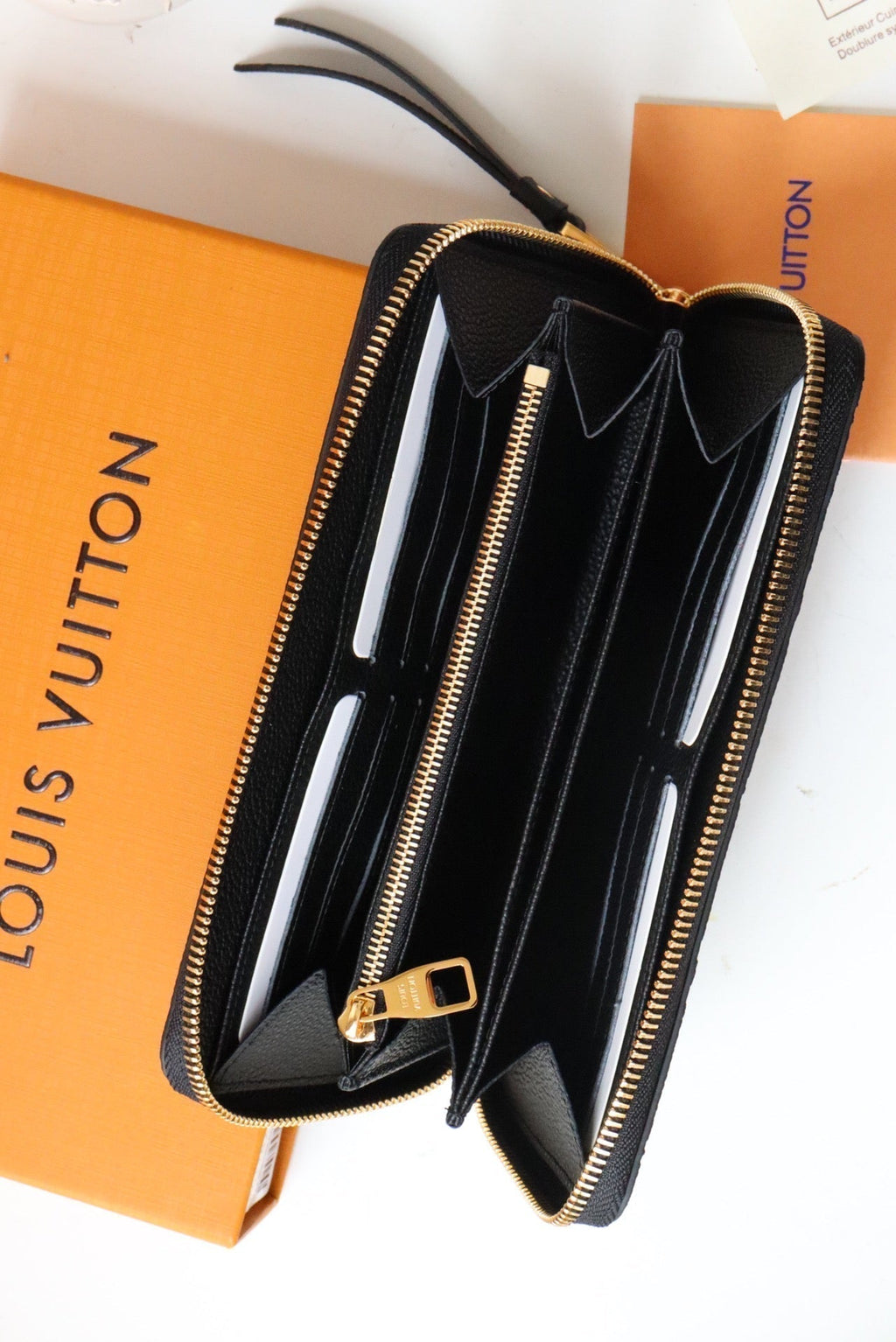 LV ZIPPY WALLET LONG PURSE BLACK MONOGRAM EMPREINTE LEATHER
