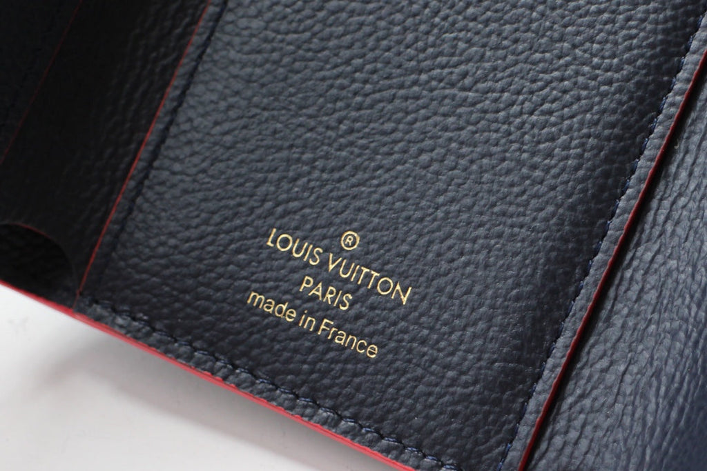 ヴィクトリーヌ ウォレット 12CM ブラック レッド モノグラム アンプラント レザー