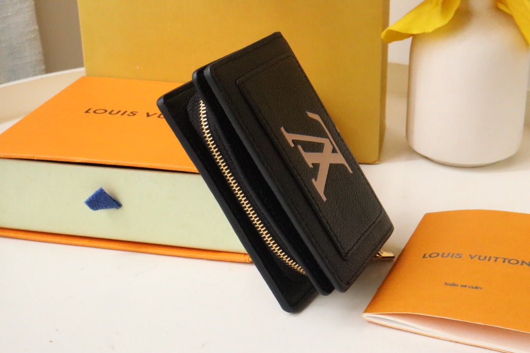 クレア ウォレット 12cm ブラック ラージ モノグラム アンプラント レザー