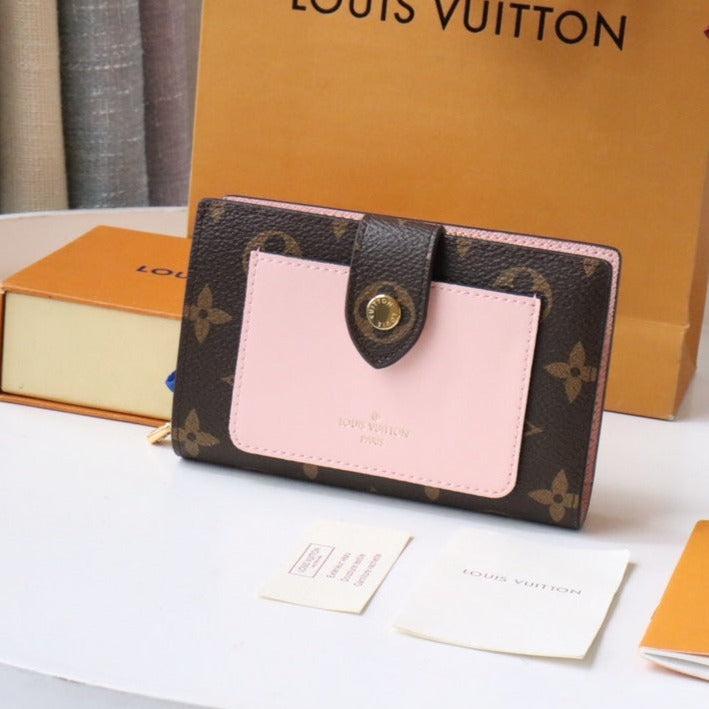 ジュリエット ウォレット 13.5 ブラウン ピンク モノグラム キャンバス