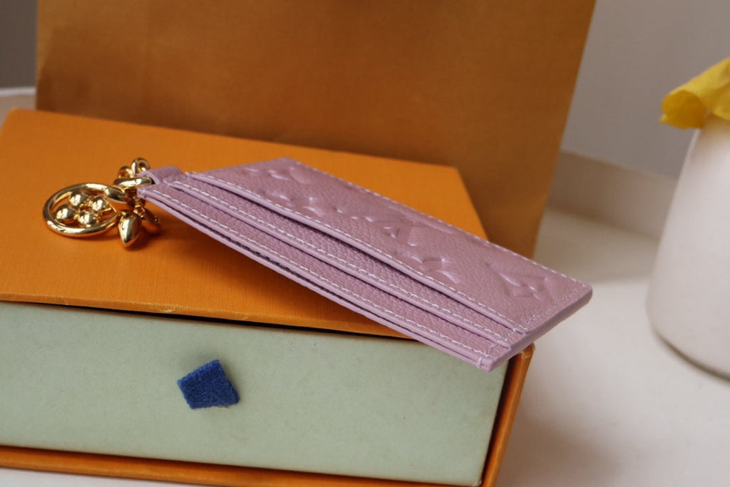 チャームカードホルダー ピンク モノグラム キャンバス