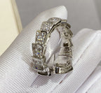 [⭐JeweliWhal]SERPENTI LARGE RING SILVER DIAMOND PAVED