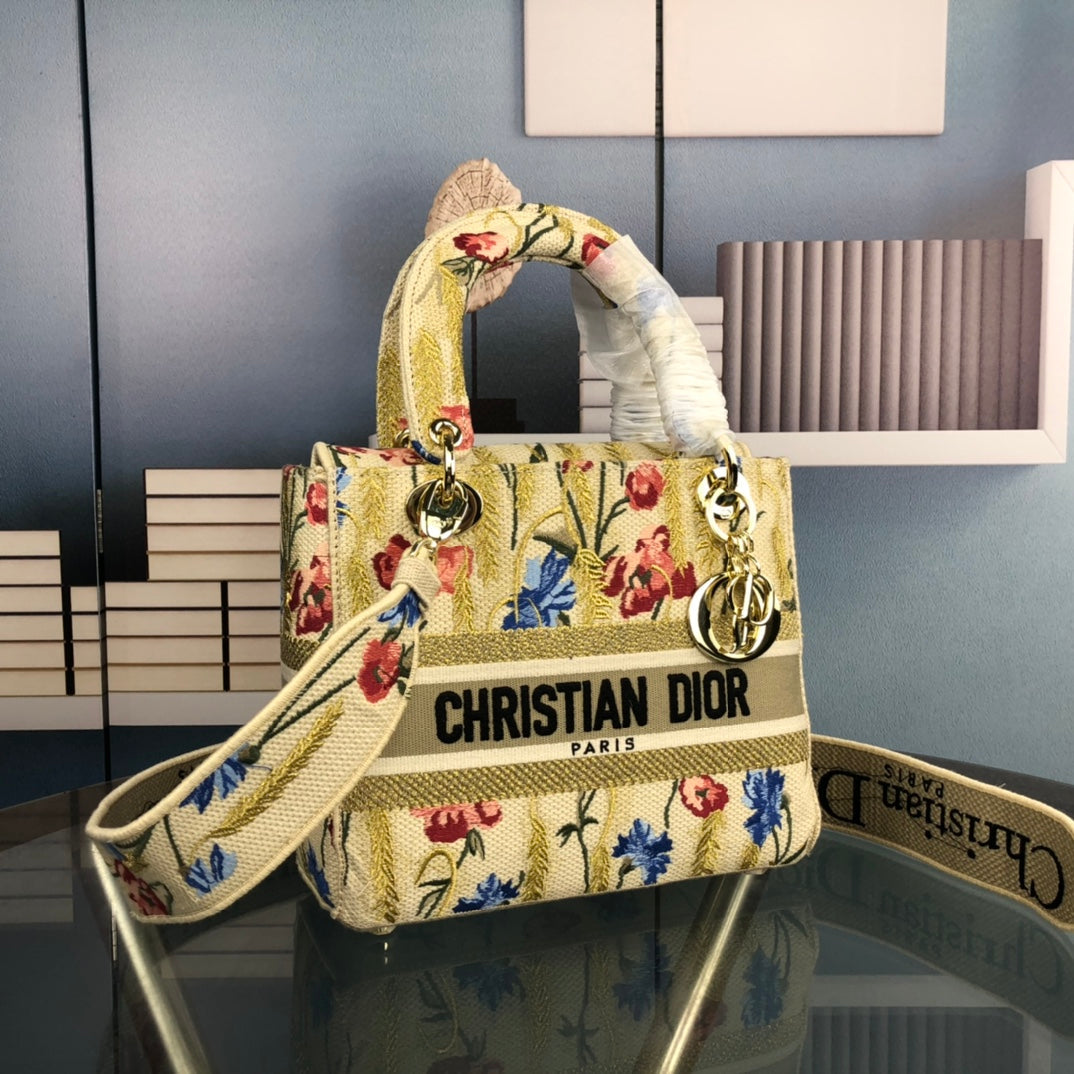 ミディアム レディ D-LITE 24 イエロー マルチカラー ペイズリー 刺繍