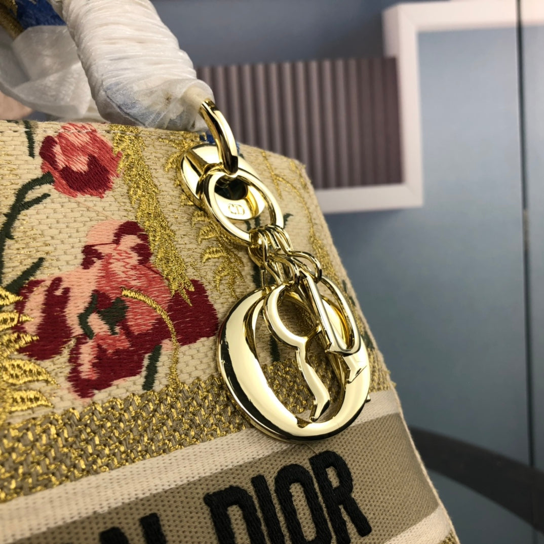 ミディアム レディ D-LITE 24 イエロー マルチカラー ペイズリー 刺繍