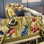 ミディアム レディ D-LITE 24 イエロー マルチカラー ペイズリー 刺繍