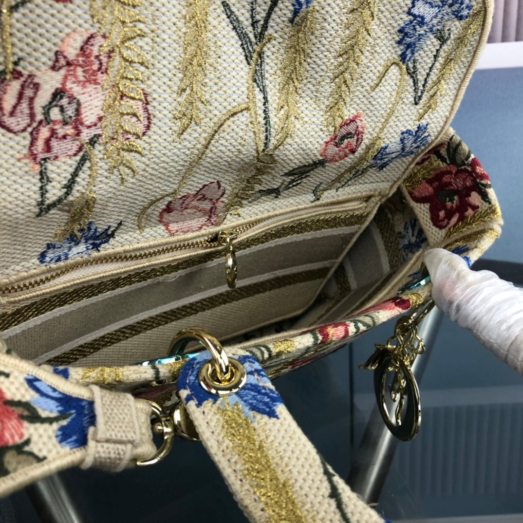 ミディアム レディ D-LITE 24 イエロー マルチカラー ペイズリー 刺繍