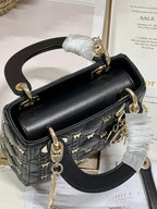 MINI LADY 17 BUTTERFLY STUD BLACK LAMBSKIN