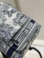 トラベルバックパック 20cm ホワイト ブルー オブリーク ジャカード