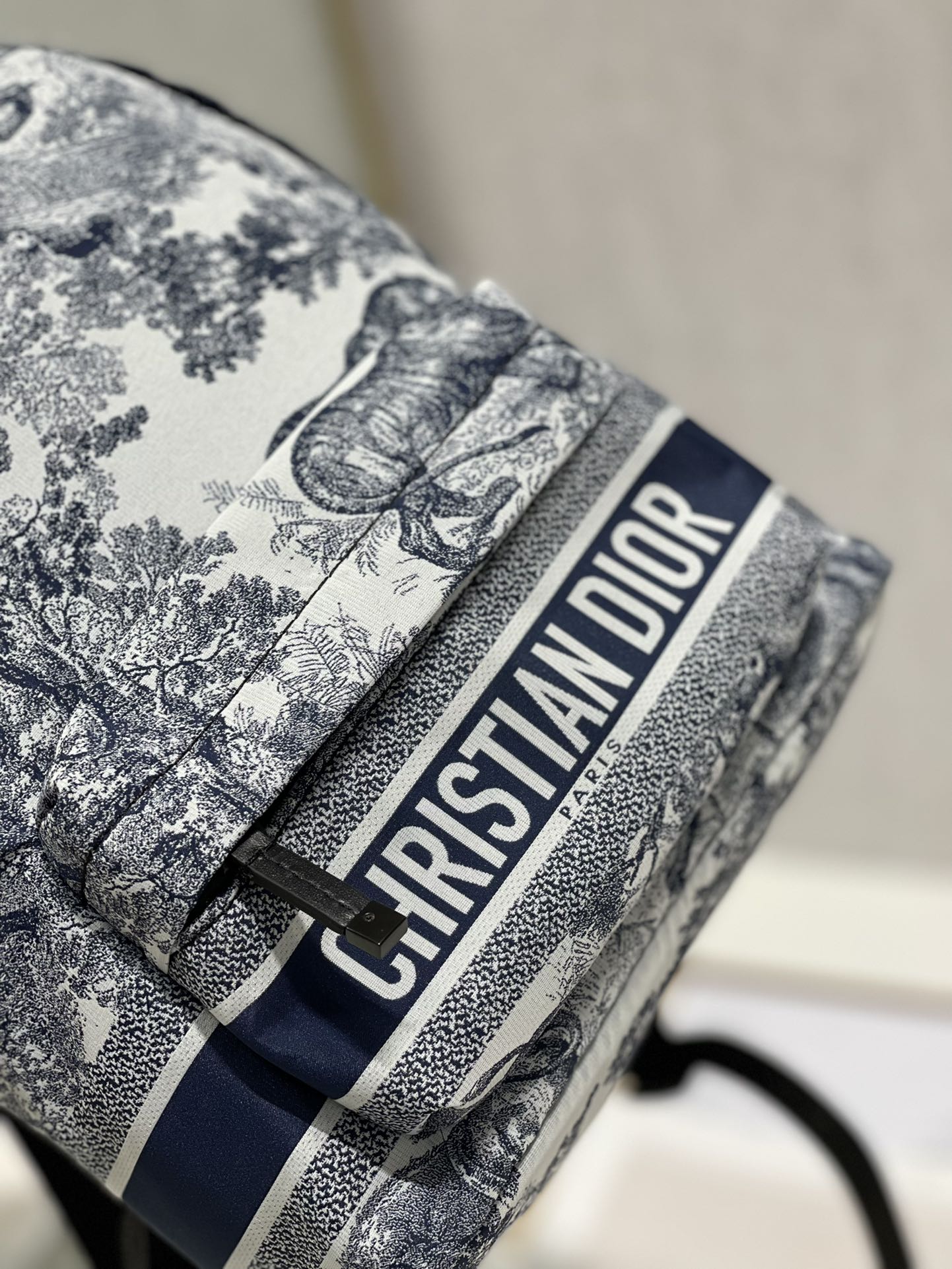 トラベルバックパック 20cm ホワイト ブルー オブリーク ジャカード