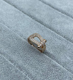 [⭐JeweliWhal]Wide Hoof-Shaped Diamond-Studded Ring