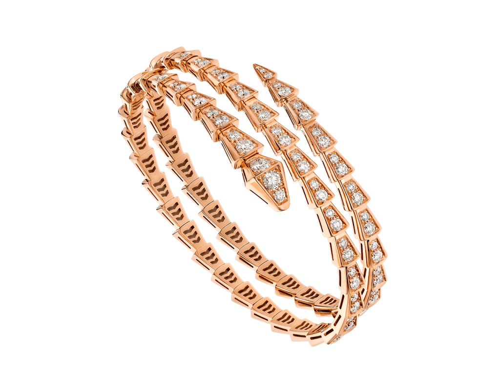 [⭐JeweliWhal]SERPENTI BRACELET PINK GOLD DIAMOND DOUBLE ROW