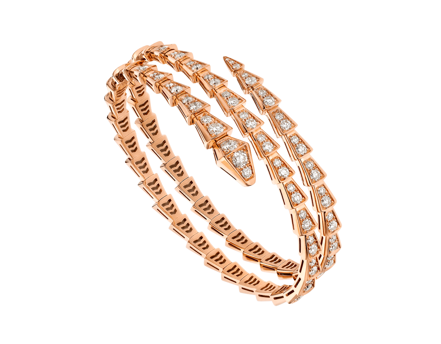 [⭐JeweliWhal]SERPENTI BRACELET PINK GOLD DIAMOND DOUBLE ROW