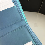 CC FLAP CARD HOLDER 11.5 SKY GRAINED CALFSKIN GOLD ICON