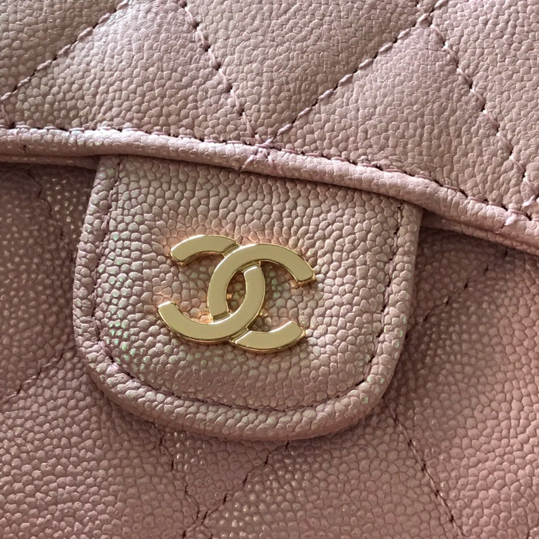 CCフラップカードホルダー 11.5 ペールピンク グレインカーフスキン ゴールドアイコン