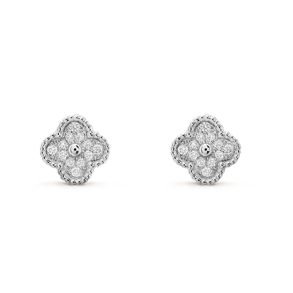 [⭐JeweliWhal]CLOVER MINI DIAMOND STUD EARRINGS