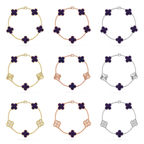[⭐JeweliWhal]CLOVER 5 MOTIF PURPLE STRIPES BRACELET COLLECTION