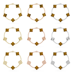 [⭐JeweliWhal] CLOVER 5 MOTIFS TIGER EYE BRACELET COLLECTION
