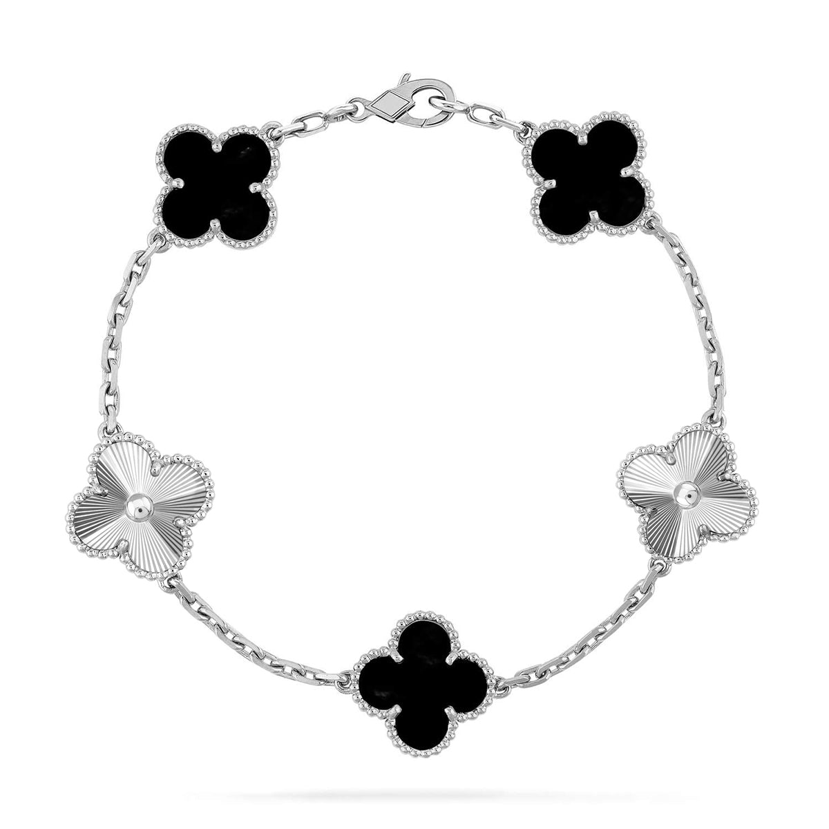 [⭐JeweliWhal] CLOVER 5 MOTIF ONYXS BRACELET COLLECTION