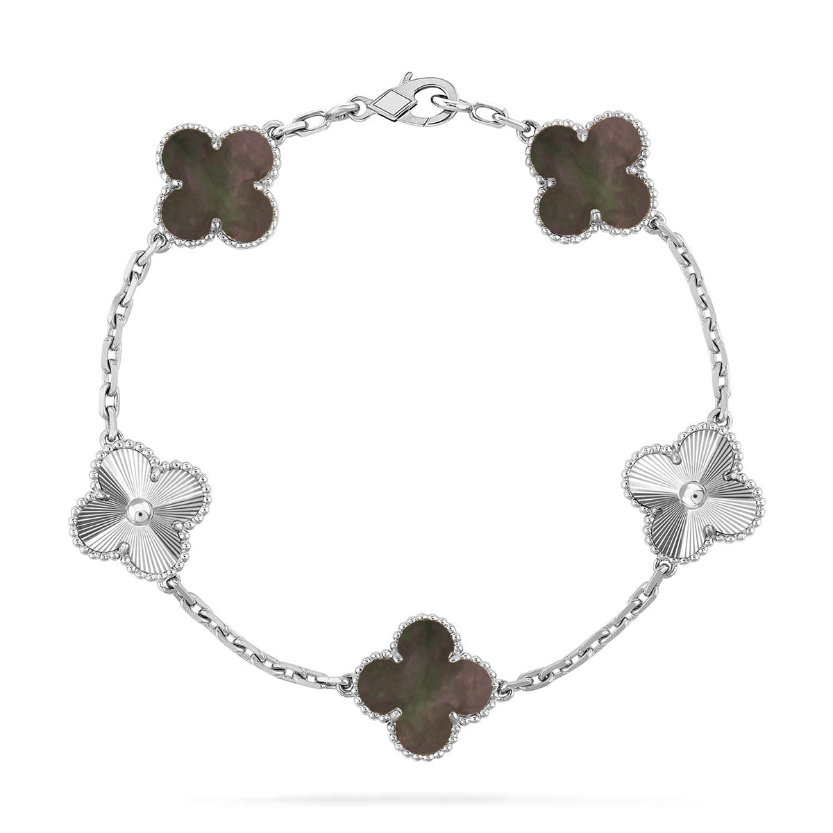 [⭐JeweliWhal] CLOVER 5 MOTIF GRAY MOP BRACELET COLLECTION