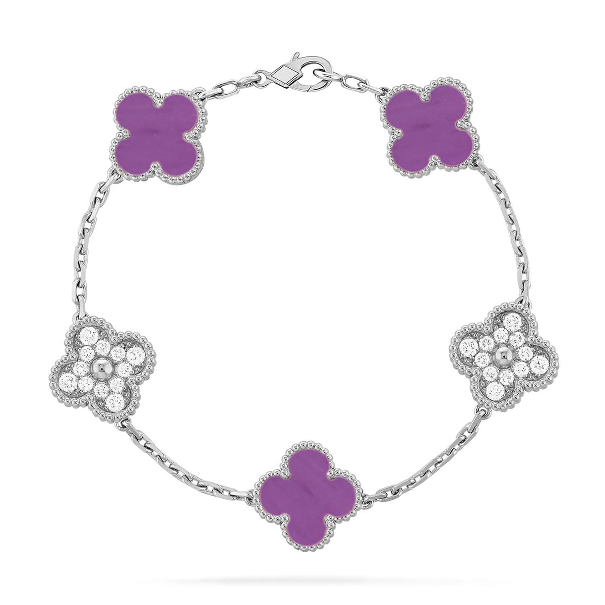[⭐JeweliWhal] CLOVER 5 MOTIF VIOLET BRACELET COLLECTION