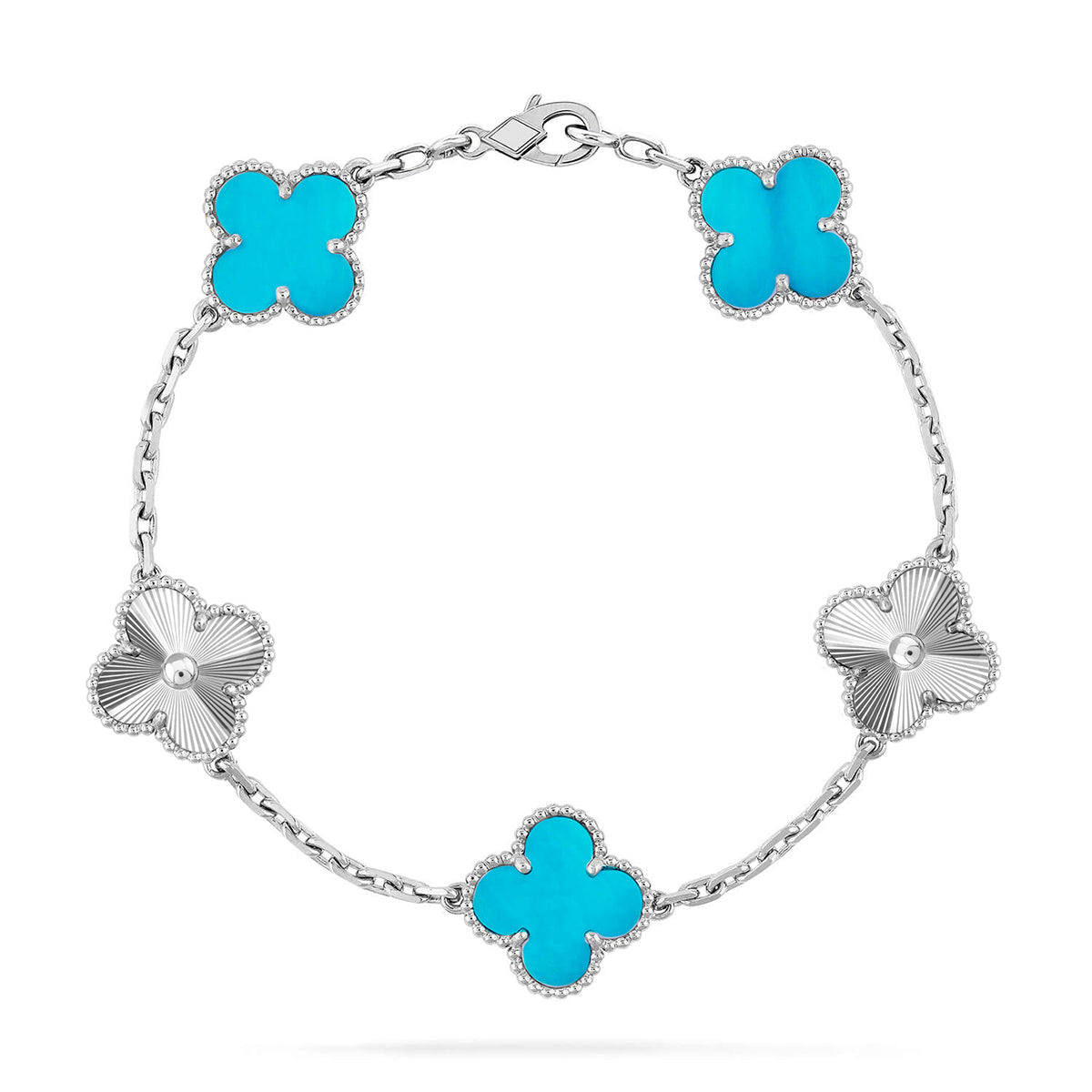 [⭐JeweliWhal] CLOVER 5 MOTIF TURQUOISE BRACELET COLLECTION