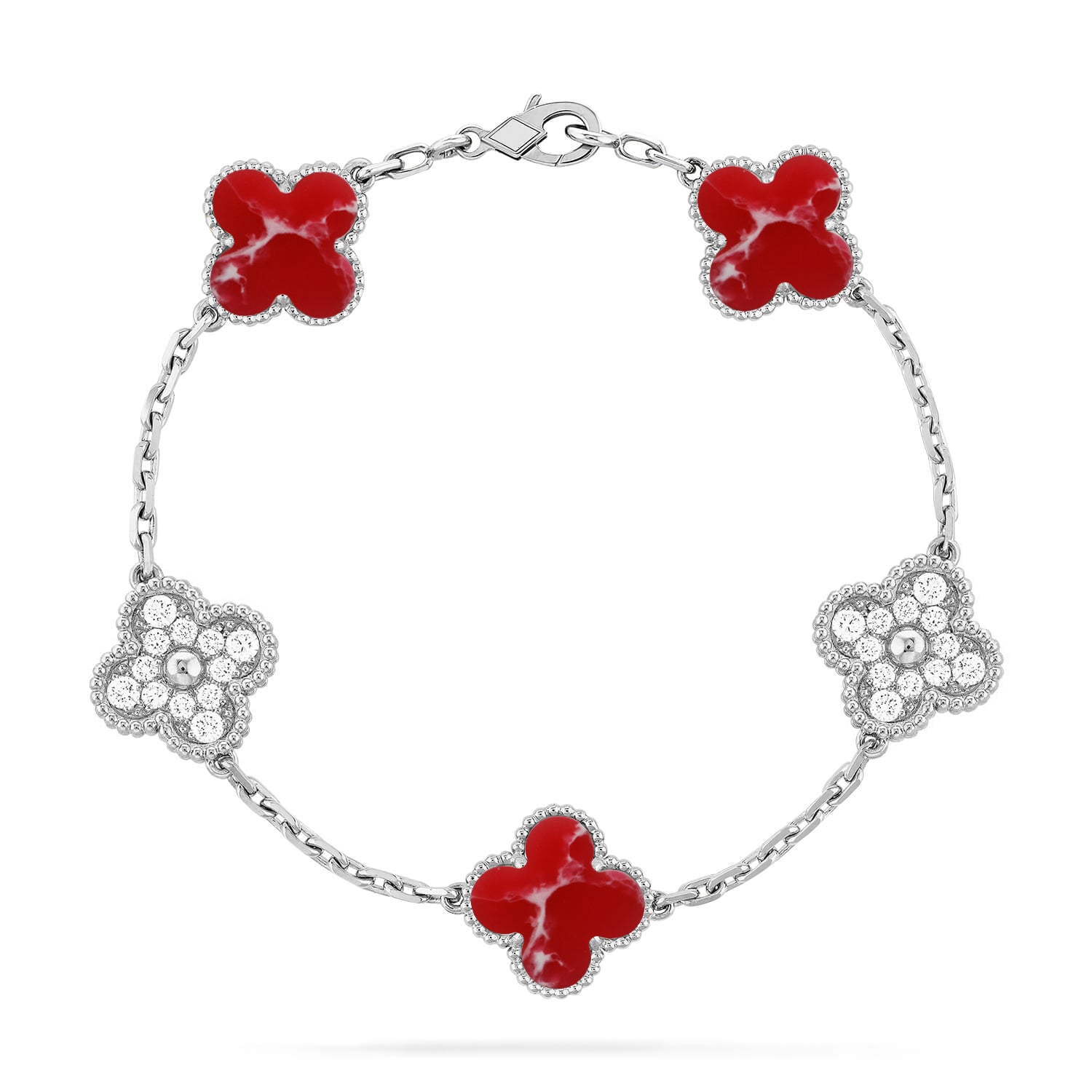 [⭐JeweliWhal]CLOVER 5 MOTIF RED PATTERN BRACELET COLLECTION