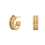 [⭐JeweliWhal]ZERO 1 ROCK GOLD EARRINGS WITH STUDDED SPIRAL AND PAVED DIAMONDS