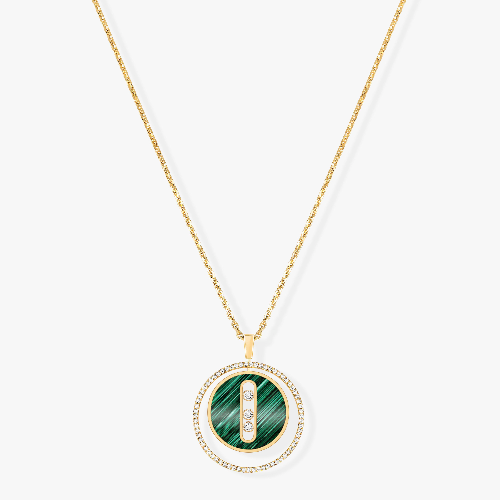 [⭐JeweliWhal]Demo MOVE 3 DIAMOND MALACHITE GOLD DIAMOND NECKLACE