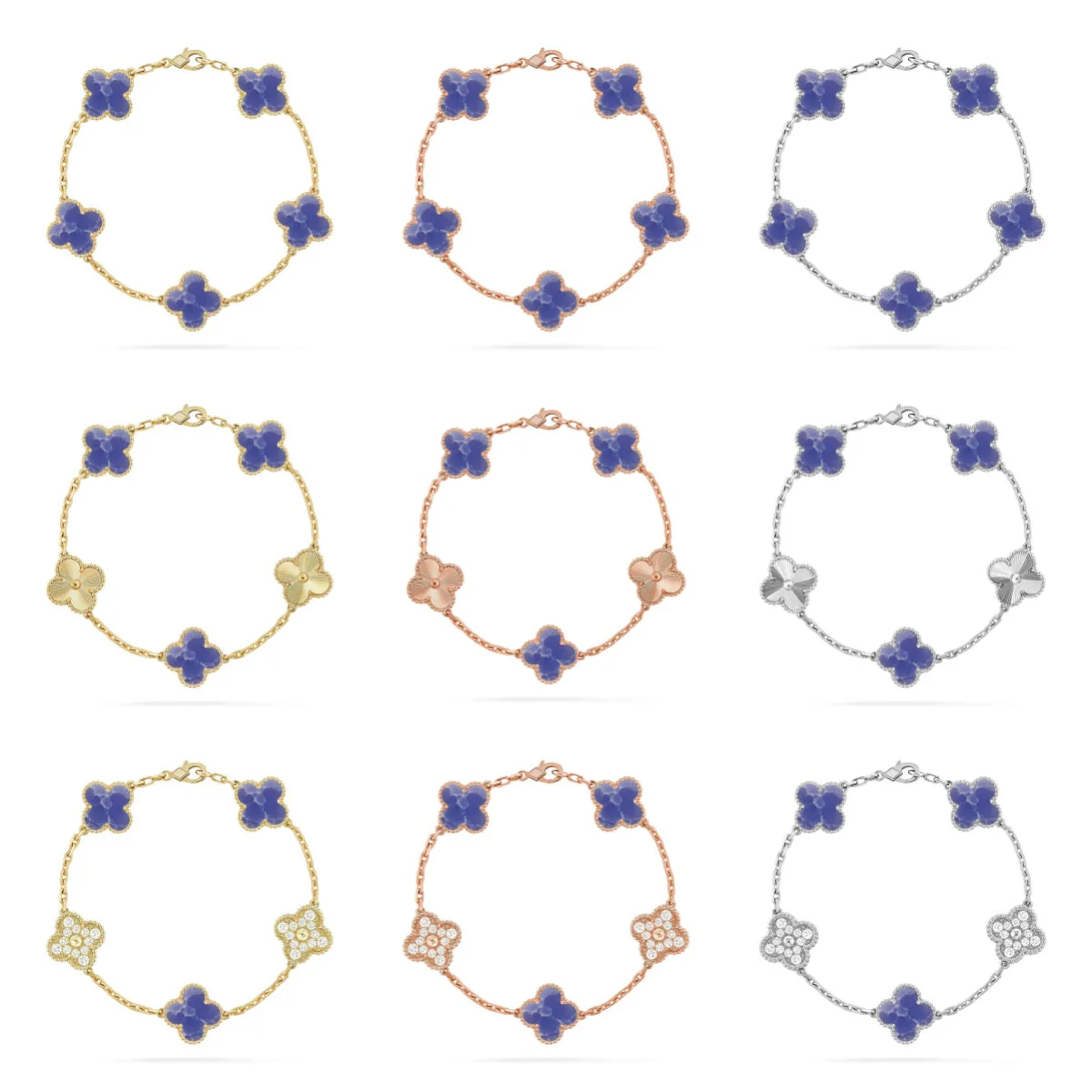 [⭐JeweliWhal] مجموعة سوار CLOVER 5 MOTIF BLUE VEINS