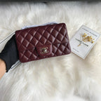 CCミニ20バッグ（レッドブラウンカーフスキン、ゴールド金具）