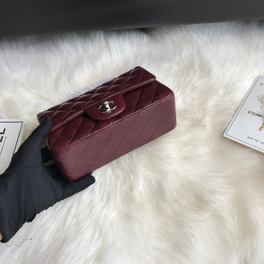 CCミニ20バッグ（レッドブラウンカーフスキン、ゴールド金具）