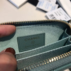 CC ジップ付きコイン ベーシックパース 11 ティール カーフスキン ゴールドアイコン