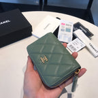 CC ジップ付きコイン ベーシック パース 11 ターコイズ カーフスキン ゴールドアイコン