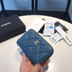 CC ジップ付きコイン ベーシック パース 11 エーゲ海カーフスキン ゴールドアイコン