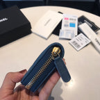 CC ジップ付きコイン ベーシック パース 11 エーゲ海カーフスキン ゴールドアイコン