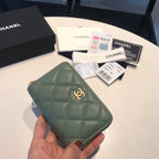 CC ジップキャビアパース 11 ターコイズカーフスキン ゴールドアイコン