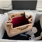 CC GRABRIELLE スモール 24 バックパック（アーモンドベージュミックスブラックカーフスキン）