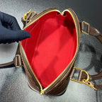 ブレイデッド アルマ BB 23 ブラウン ダミエ エベヌ キャンバス ゴールド バックル