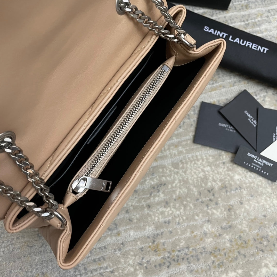 ルル スモール 25インチ ベージュ ラムスキン シルバー金具