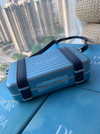 RIMOWA 20 CASE BAG IN COBALT BLUE ALUMINUM MAGNESIUM