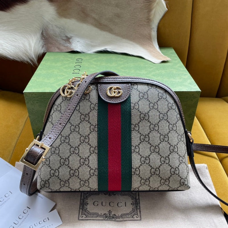 オフィディア GG ミディアム 23 ショルダーバッグ ベージュ＆エボニー シュプリーム キャンバス