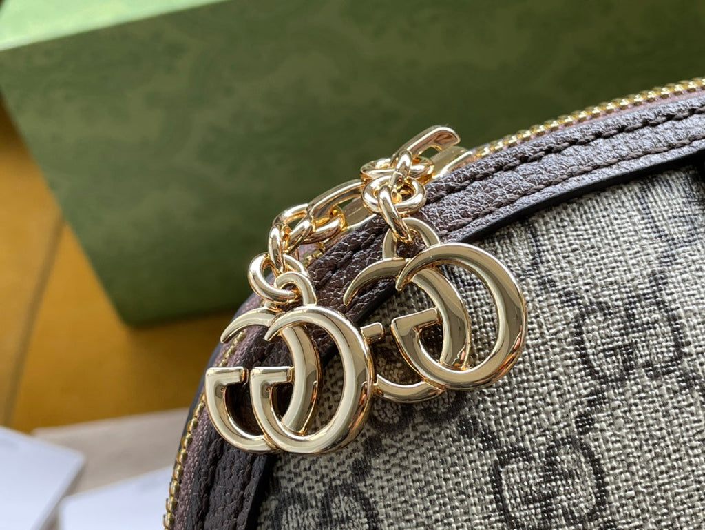 オフィディア GG ミディアム 23 ショルダーバッグ ベージュ＆エボニー シュプリーム キャンバス