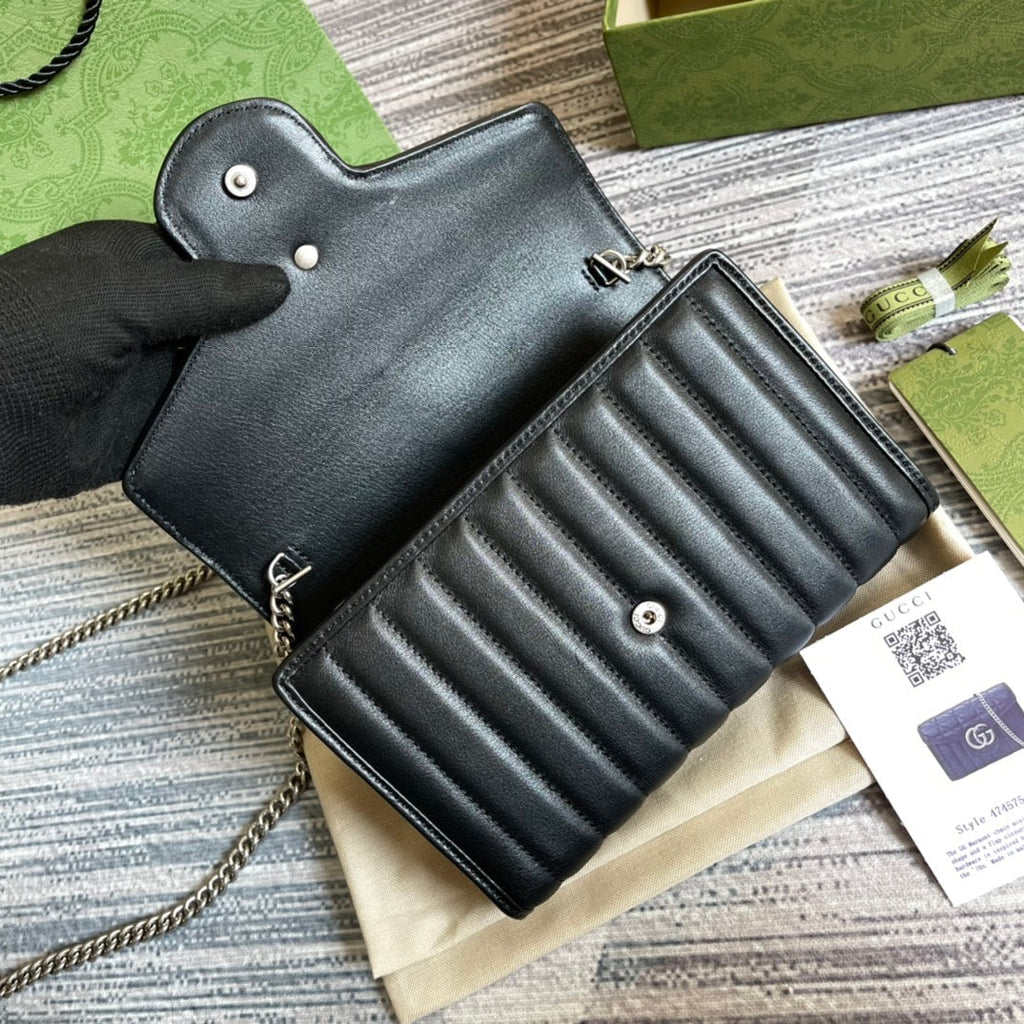 GGマーモント ミニ 20 ショルダーバッグ（ブラックカーフスキン）