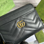GG MARMONT MINI 11 WALLET BLACK CALFSKIN