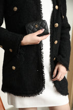 CC ジップ付きコイン ベーシック パース 11 ブラック カーフスキン ゴールド アイコン