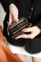 CC ジップ付きコイン ベーシック パース 11 ブラック カーフスキン ゴールド アイコン