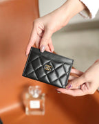 CCカードホルダー 11 ブラック カーフスキン ゴールドアイコン