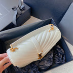 カレッジミディアム 24インチ ホワイトラムスキン ゴールドハードウェア