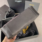 カレッジミディアム 24インチ ブラック ラムスキン ゴールドハードウェア